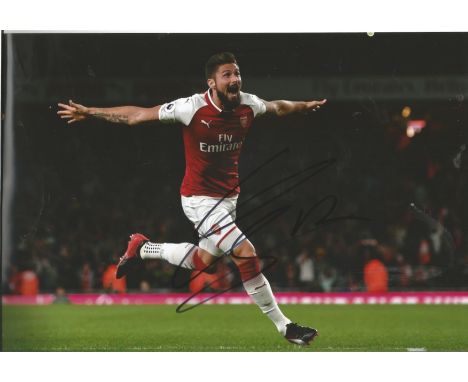 Olivier Giroud signed 12x8 colour photo pictured while playing for Arsenal. Good Condition. All autographs come with a Certif