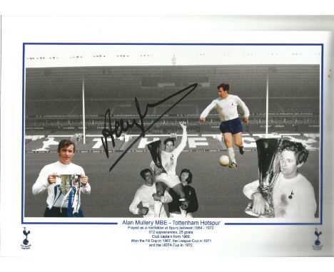Football Alan Mullery signed 12x8 colourised montage photo picturing the Tottenham Hotspur legend during his time at White Ha
