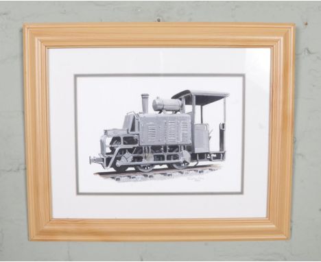 Jonathan Clay Water Colour Baldwin 50HP, a framed and glazed water colour depicting Baldwin 50HP gas mechanical tractor signe