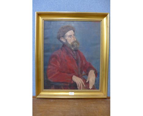 Continental School, portrait of a gentleman, oil on canvas, framed 