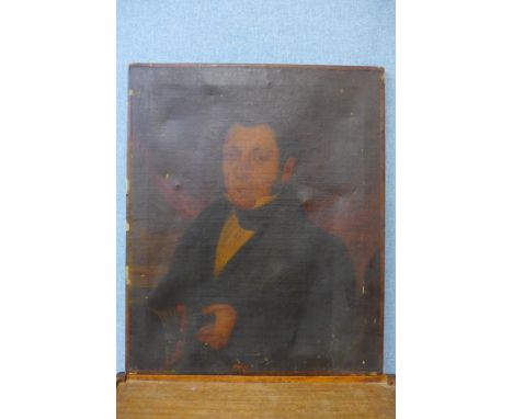 English School, portrait of a gentleman, oil on canvas, unframed 