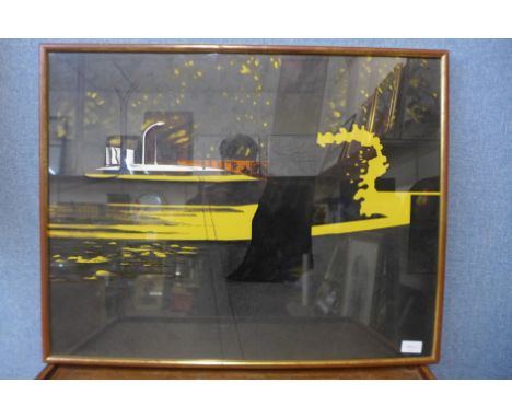 A Daniel Lang Street Light limited edition screen print, framed, with certificate of authenticity
