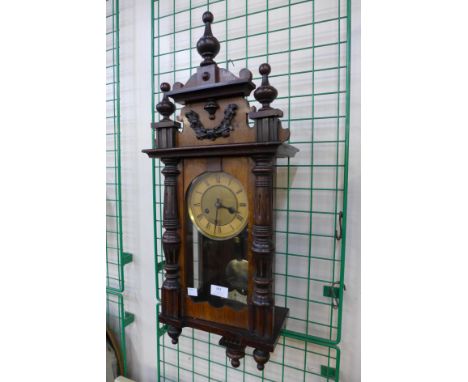 A 19th Century walnut Vienna wall clock 