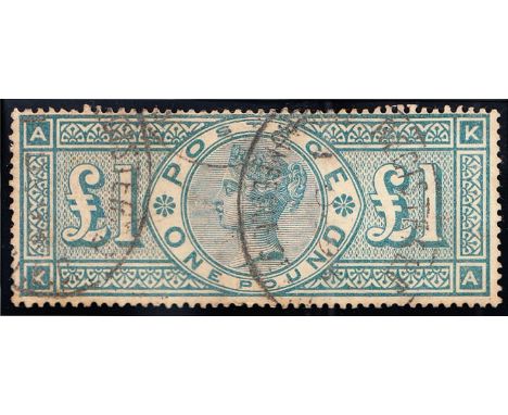 1891 £1 green, K-A, used, fine. SG 212 Cat £800