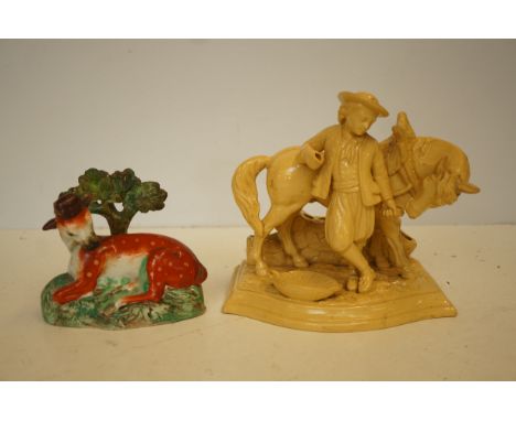 Victorian pipe holder &amp; victorian figure of a deer 