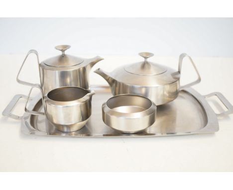 Old Hall stainless steel tea set designed by R Welch 