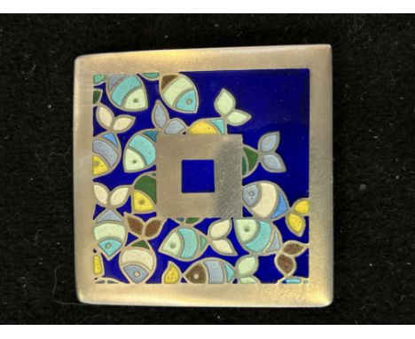 Jane Moore silver &amp; enamel brooch