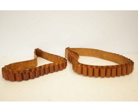 2 Leather ammunition belts 