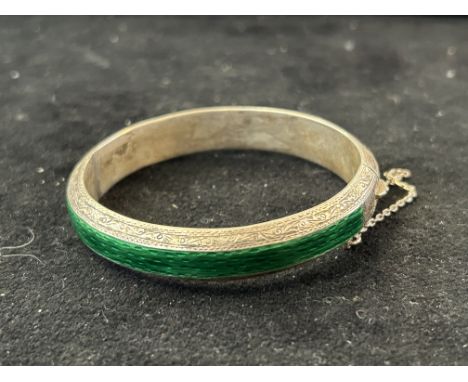 Siam sterling silver enamel bangle 