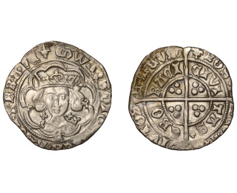 Edward IV (First reign, 1461-1470), Light coinage, Groat, York, mm. lis, e on breast, quatrefoils by neck, small trefoils on 