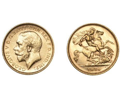 Australia, George V, Half-Sovereign, 1914s (M 539; S 4009). Some scuffing, otherwise extremely fine or better [slabbed NGC AU