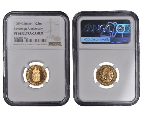 Elizabeth II (1952-2022), Sterling issues, Proof Half-Sovereign, 1989, Sovereign Anniversary (M 544H; S SB3). Brilliant, virt