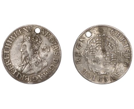 Charles I (1625-1649), Tower mint, Pattern Sixpence, Gp D, by an unknown artist, mm. rose, crowned bust left in collar and ar