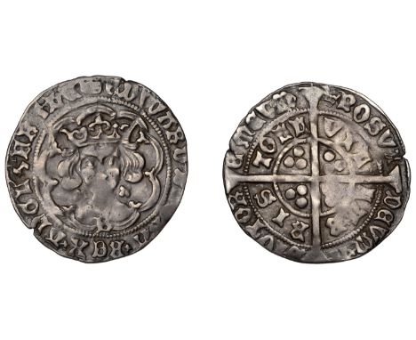 Edward IV (First reign, 1461-1470), Light coinage, Groat, Bristol, class VII, mm. crown, b on breast, quatrefoils by neck, fl