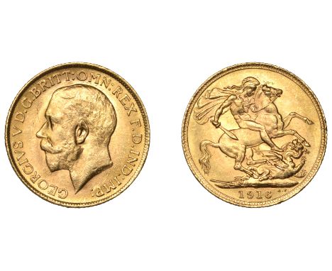 George V (1910-1936), Sovereign, 1916 (M 218; S 3996). Some scuffing, otherwise extremely fine or better [slabbed NGC MS 63] 