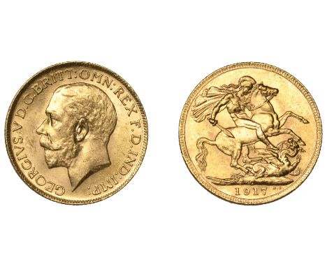 Canada, George V, Sovereign, 1917c (M 225; S 3997). Some scuffing, otherwise extremely fine or better [slabbed NGC MS 63] £30