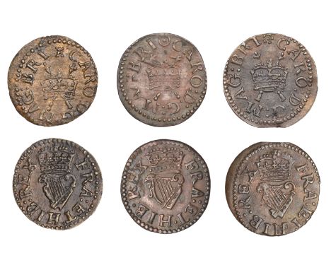 Charles I (1625-1649), Farthings (4), all Richmond type 2, mm. pellet-in-annulet, 0.65g/12h, mm. lion passant, 0.41g/12h, mm.