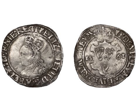 Elizabeth I (1558-1603), Second issue, Shilling, 1561, mm. harp, reads regi, 4.64g/12h (S 6505; DF 247). Very fine but with a