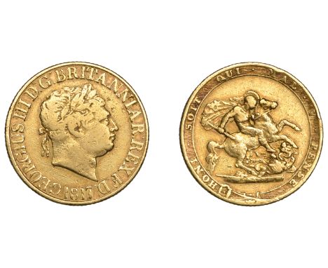 George III (1760-1820), New coinage, Sovereign, 1817 (M 1; S 3785). Fine £400-£500