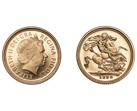 Elizabeth II (1952-2022), Sterling issues, Proof Half-Sovereign, 1998 (M 544Q; S SB4). Brilliant, as struck; in case of issue