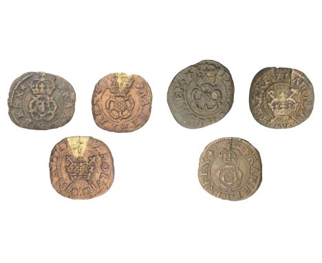Charles I (1625-1649), Farthings (6), Rose type 3, mm. lis 0.92g/12h (E 165d; BMC 311); Rose type 4a/3 mule, mm. crescent/mul