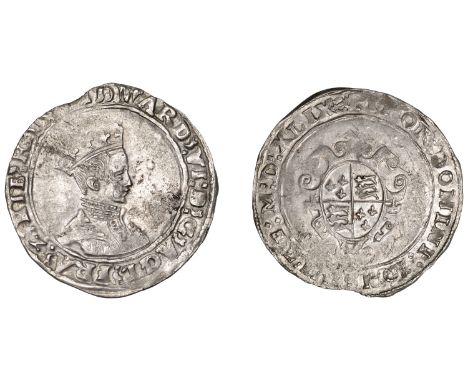 Edward VI (1547-1553), Second period, 6 oz issue, Shilling, mdxlix, Tower II, mm. grapple, bust 3, no e r on rev., 4.82g/2h (