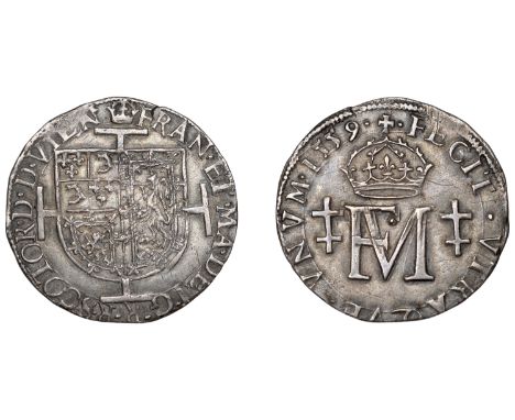 Mary (1542-1567), Second period (with Francis), Testoon, 1559, type I, 5.77g/12h (SCBI 58, 999, same dies; SCBI 35, 1086; S 5