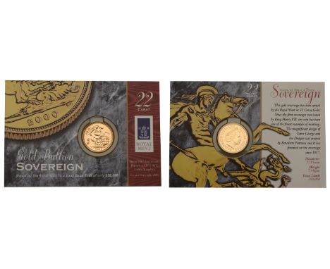Elizabeth II (1952-2022), Sterling issues, Sovereign, 2000 (M 314; S SC4). As struck; in original Royal Mint packaging £300-£