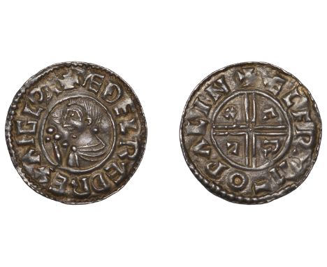 Æthelred II (978-1016), Penny, CRVX type, Wallingford, Ælfwige/Ælfwine, ælfpi m¯o palin, 1.60g/12h (FEJ 848, this coin; SCBI 