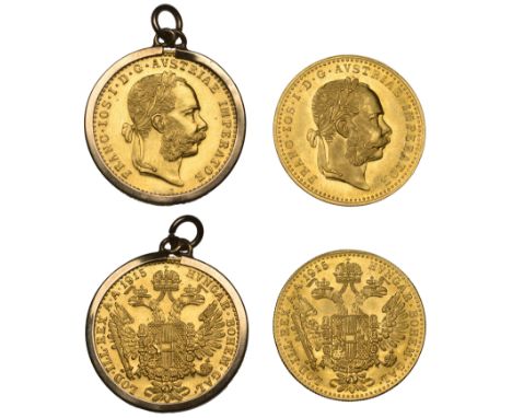 Austria, Franz Joseph I, restrike Ducats (2), 1915 (KM 2267; F 494) [2]. About as struck; one set in a ring-mount £300-£400