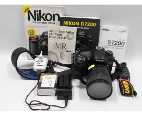 A Nikon D7200 digital SLR camera with 24-120mm lens &amp; manuals/accessories 