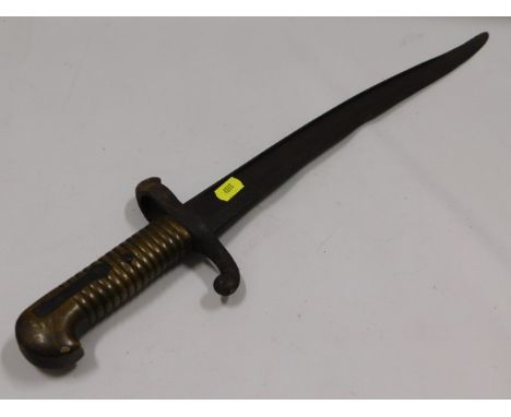 A French model 1842 brass handled bayonet, 27in long