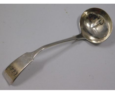 An 1846 early Victorian Exeter silver ladle by William Pope, 17.4g