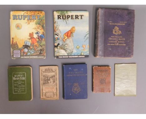 Book: An Ensign catalogue, two 1960's Rupert Bear annuals, HMS Dragon around the world 1930-1932, Albrecht Durer print book &