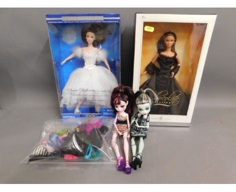 Two Barbie Collectors dolls &amp; two other Mattel dolls 