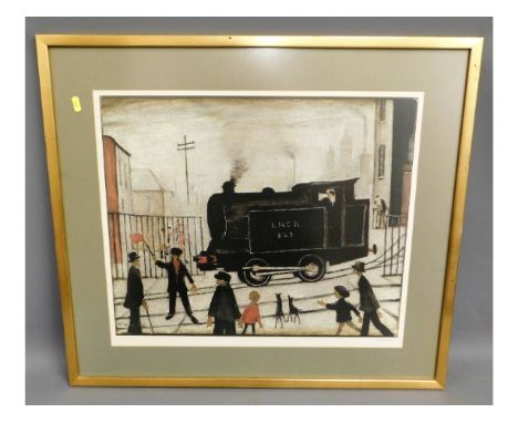A hand signed in pencil framed Lowry print, image size 22in x 18in