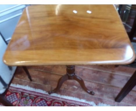 A Victorian mahogany occasional table, the rectangular top above a turned support and tripod base, W. 60cm.