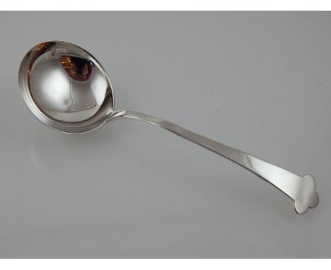 A silver sauce ladle, Aide Bros., London 1924, with trefid handle, 0.7ozt