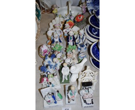 Continental Figures - German fairings;  German spill vases;  Worcester spill vases;  etc 