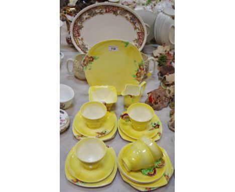 A Royal Winton Briar pattern part tea service,  including tea cups, saucers, plates; other tea ware