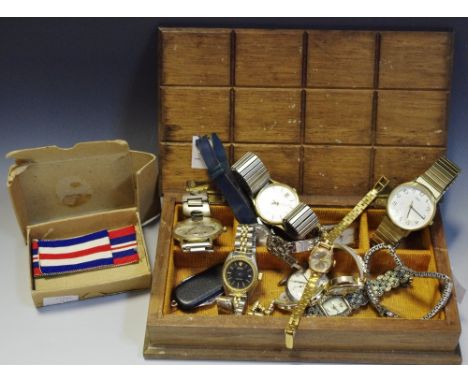 Watches- various, Timex, Rotary, lady's marcasite, Sekonda, etc; WWII ribbons