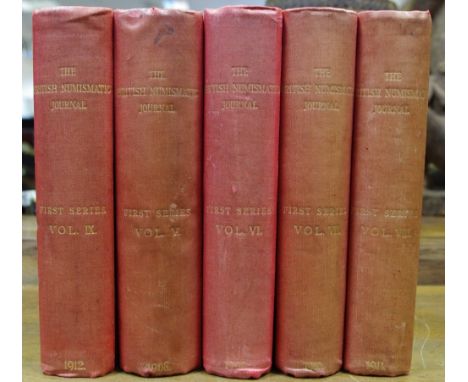  British Numismatic Society, London,  First Series, Volume V 1908;  others,  VI 1909, VII 1910, .VIII 1911;  IX 1912