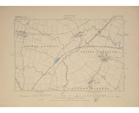 Twenty-four Ordnance Survey maps of the Leicestershire area, to include Tur Langton, Theddingworth, Weston-by-Welland, Ayston