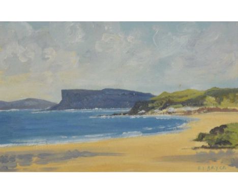 Six small oil paintings, Scottish, Irish, and North East landscapes:K McLeod Bowers, Lane West Lothian, oil on artist board, 