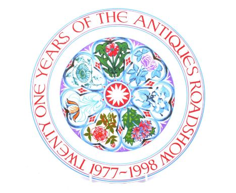 Poole commemorative dish, 21st anniversary of the BBC Antiques Road Show, limited edition numbered 82 of 150 designed by Laur