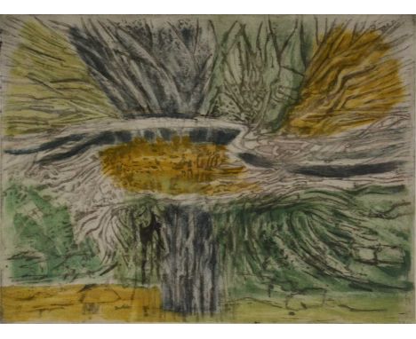 Betty Connal,Sun in The Morning,aquatint etching, singed with title on the margin,36x50cm.