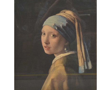 Rembrandt,Self portrait,print on canvas,66x55cm,Girls with a pearl earring print; and a print of a boy.  Qty: 3