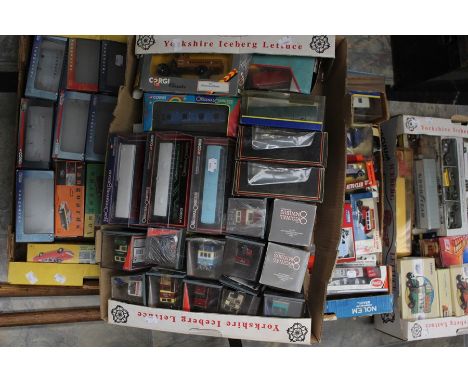 Corgi, Matchbox, Lledo collection of diecast vehicles in three boxes plus a box containing empty boxes! (4)