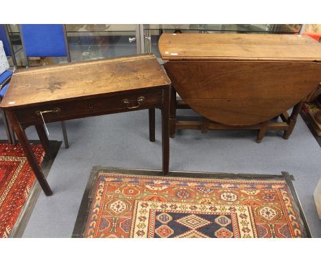 A late Georgian gate leg oak table, plus a Georgian desk (2)