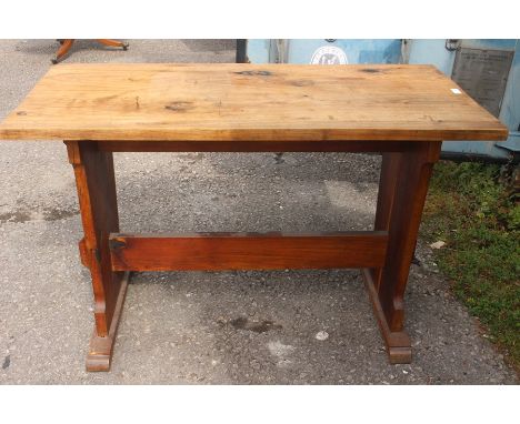 A bench style table.